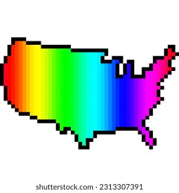 pixel art of pride america flag 