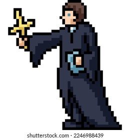 pixel art of priest cross exorcist