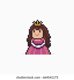 A Princess in Vector Illustration of pixel art. Beads pattern a cute girl  dot pixels 11458148 Vector Art at Vecteezy