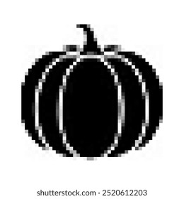 pixel art pumpkin fruit icon vector on white background