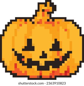 Pixel Art Pumpkin on Halloween