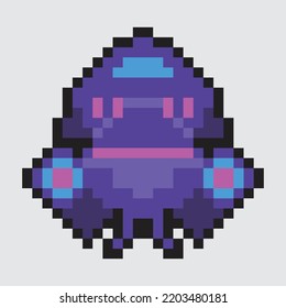 Pixel Art Purple Spaceship Isolated Stock Vector (Royalty Free ...