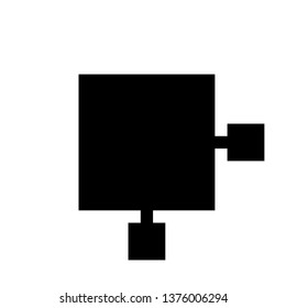 Pixel art puzzle piece  white and black