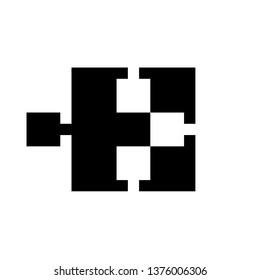 Pixel art puzzle piece  white and black