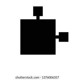 Pixel art puzzle piece  white and black