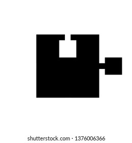 Pixel art puzzle piece  white and black