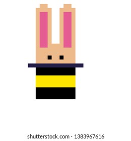 Pixel Art Rabbit Magic Cartoon