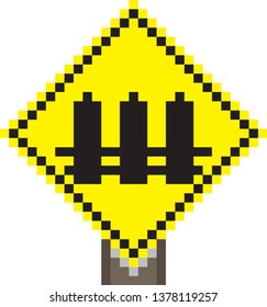 pixel art Railway-crossing-with-automatic-gates