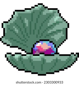 pixel art of rainbow pearl shell