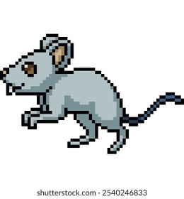 pixel art of rat tip toe walking isolated background