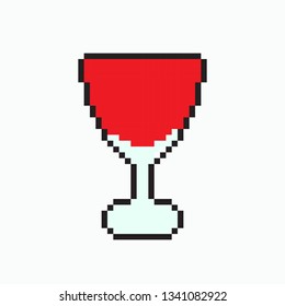 pixel art Red glass