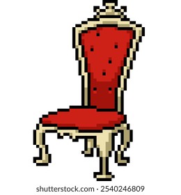 pixel art of red luxury chair isolated background