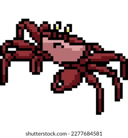 pixel art of red sea crab