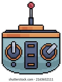 Pixel art remote control vector icon for 8bit game on white background