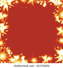 pixel art retro game explosion square frame vector illustration
