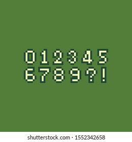 Pixel art retro number set.