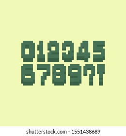 Pixel art retro number symbol set.