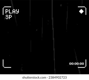 Pixel Art Retro Style Monochrome Video Film Overlay Effect
