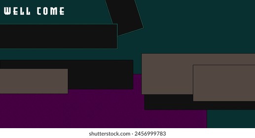 Pixel Art retro Style Neon Color Futuristic Frame Border template, Solid