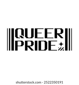 Pixel Art Retro Estilo 'Queer Pride' Tipografia arte, Preto