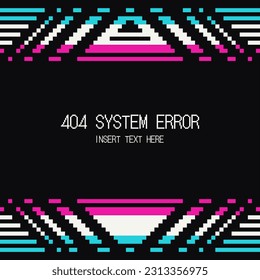 Pixel art Retro Style Spaceship Chrome Frame, Black Background