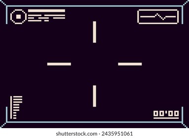 Pixel Art Retro styled Monocolor Cockpit Interface Template