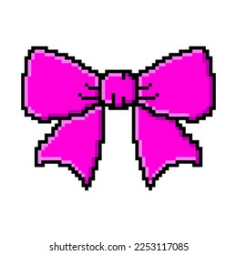 pixel art ribbon design vector