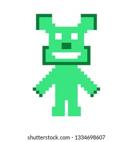 pixel art robot bear