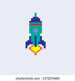 pixel art rocket