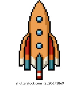 pixel art of rocket kid toy isolated background