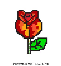 pixel art rose