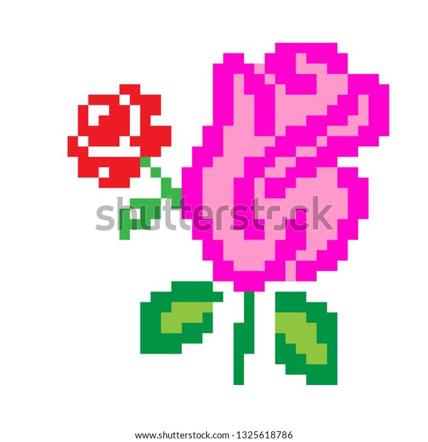 pixel art rose