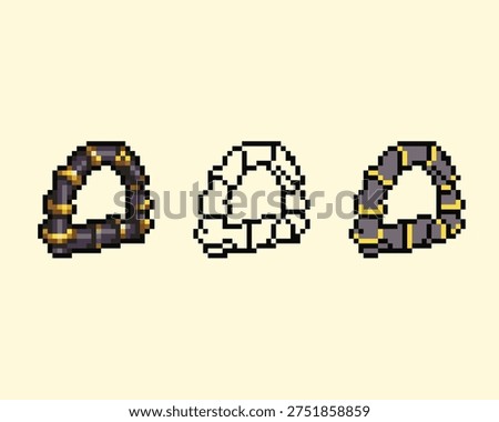 Pixel Art RPG Bear Trap Set Hunting and Combat Game Icons. Perfect for hunting mechanics, RPG combat assets, and dungeon crawl game icons