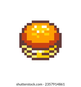 Pixel Art Rustico Pastry. Retro 8 bit Style Sweet Bakery Product Illustration. Ideal for Sticker, Retro Decorative Element, Game Asset, Emoji, Patch or Cute Geek Avatar.	