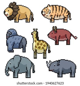 pixel art safari zoo animal