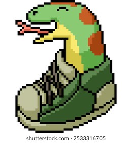 pixel art of sake in shoe isolated background
