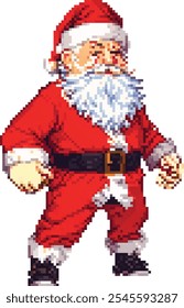 Pixel art Santa Claus character in red suit