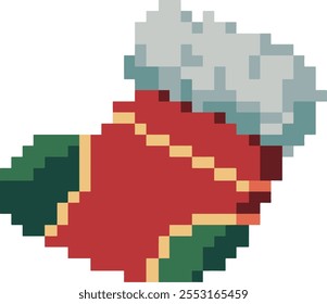 Pixel Art santa socks,pattern christmas style