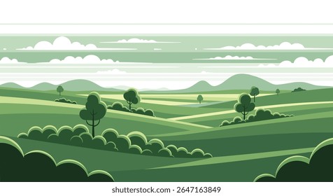 Pixel Art Scenic Countryside Landscape
