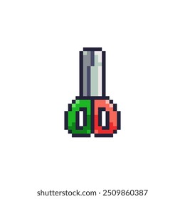 Pixel Art Scissors Icon. Retro 8bit School and Office Cutting Tool for Crafting.