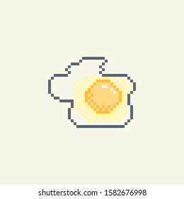 Pixel art Scrambled eggs vector icon. Fast food set  for web design, mobile app, stickers and games.