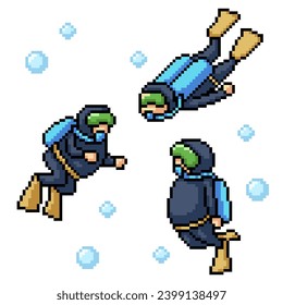 pixel art of scuba dive holiday