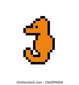 Pixel art sea ​​horse