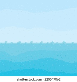 Ubicación de los vectores marítimos de arte de píxeles 