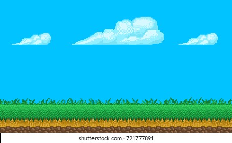 Pixel Art Seamless Background Location Sky Stock Vector (Royalty Free ...