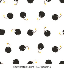 pixel art seamless bomb background pattern