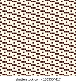Pixel art seamless pattern. Repeated diagonal stripes. Squares mosaic abstract background. Contemporary geometric creative ornament. Simple modern digital paper, textile print. Vector illustration