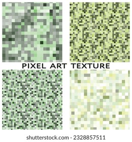 Pixel art seamless patterns. Camouflage texture for design. Vector set.