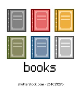 Pixel art set books