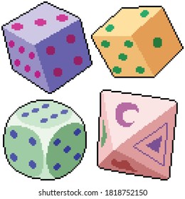 pixel art set isolated dice game